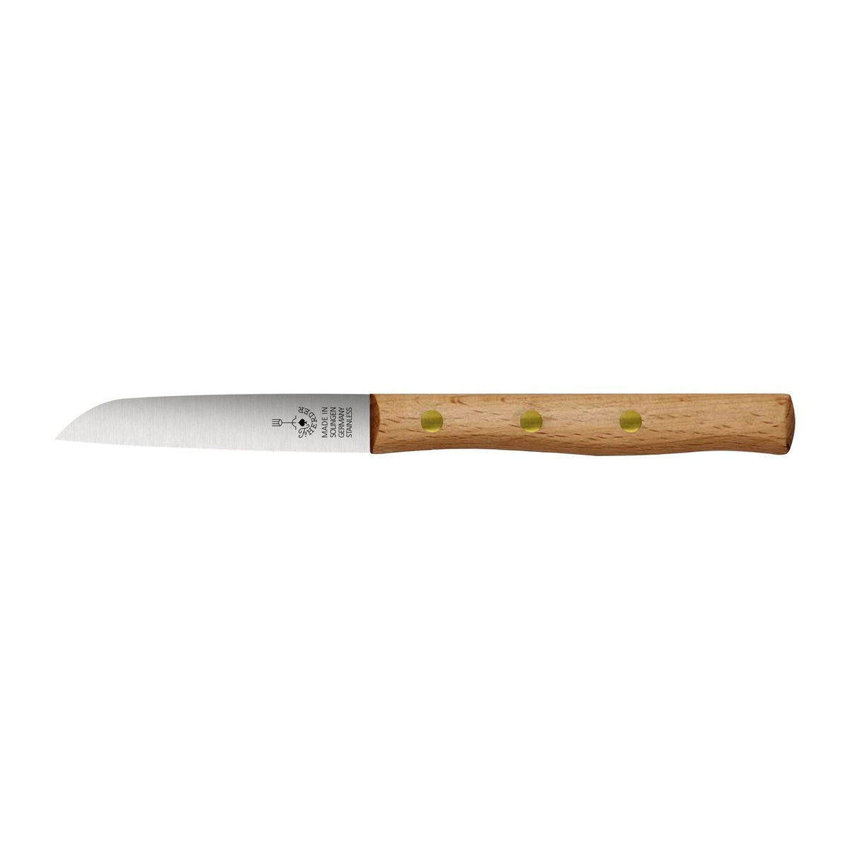 Friedr. Herder Schälmesser/Gemüsemesser/Allzweckmesser, Buchenholz, rostfrei, Made in Solingen