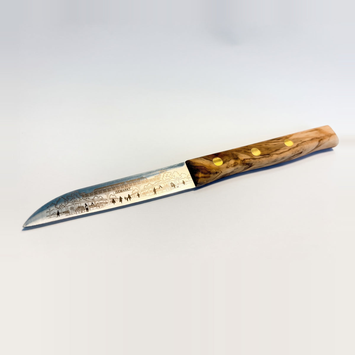 Friedr. Herder Schälmesser Isemarkt-Edition, Olivenholz, mit eingraviertem Isemarkt-Motiv auf der Klinge, Made in Solingen