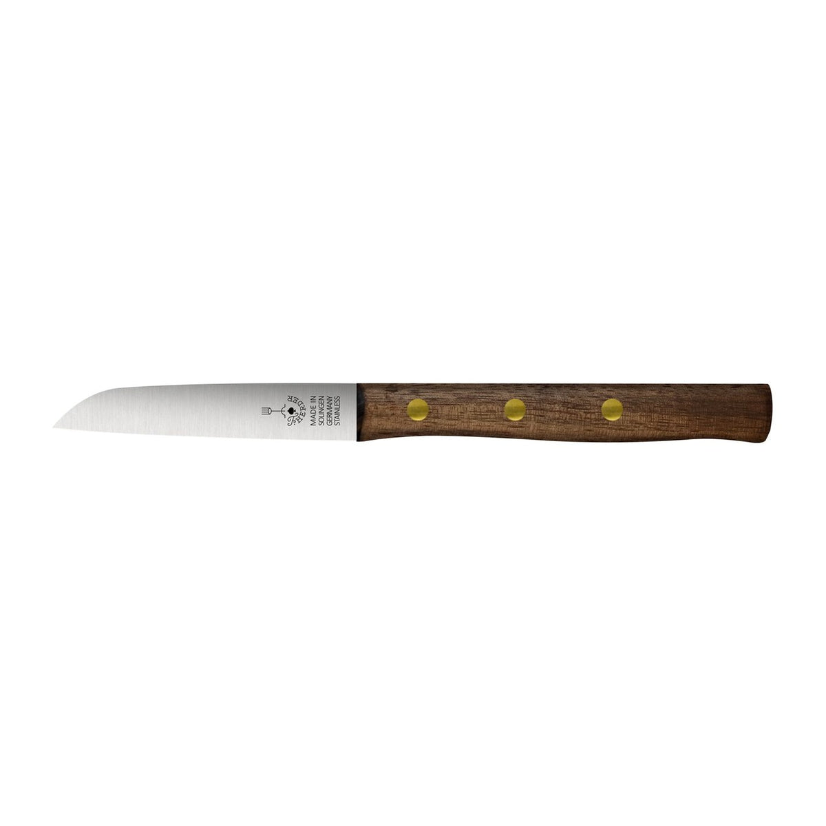Friedr. Herder Schälmesser/Gemüsemesser/Allzweckmesser, Walnussholz, rostfrei, Made in Solingen