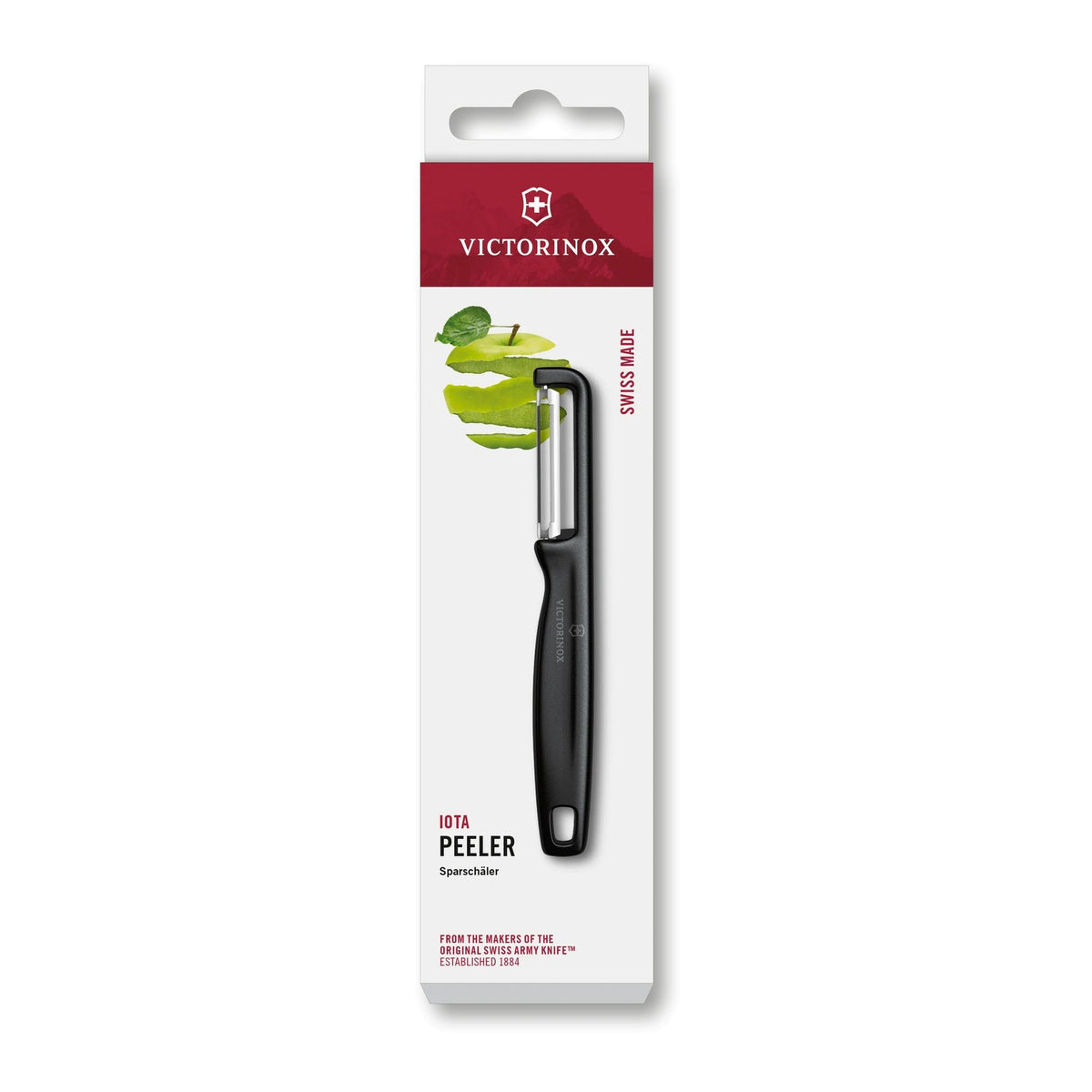 Victorinox Stabschäler mit gerader Klinge,IOTA SPARSCHÄLER, GERADE, ZWEISCHNEIDIG, SCHWARZ - Schwarz