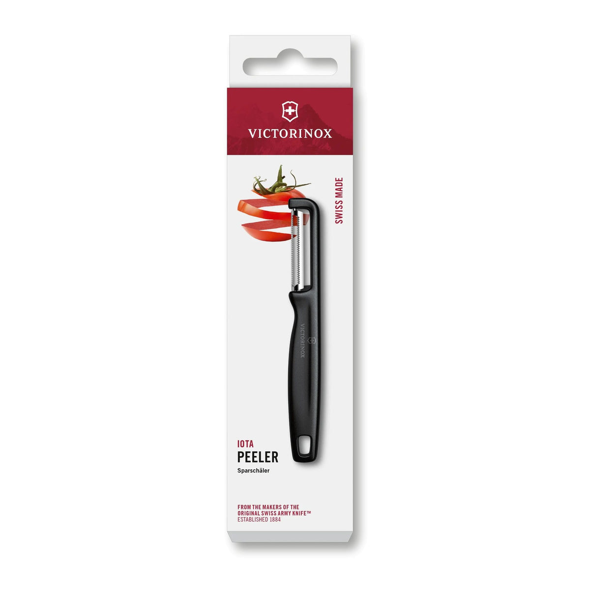 Victorinox Stabschäler mit gezackter Klinge, IOTA SPARSCHÄLER, ZACKENSCHLIFF, ZWEISCHNEIDIG, SCHWARZ - Schwarz